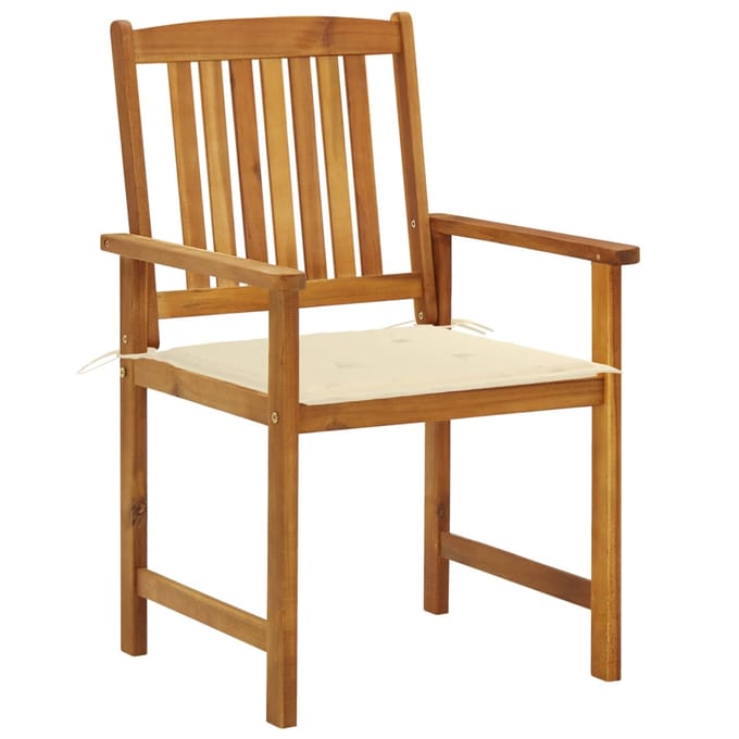 vidaXL - Tuinstoelen - 4 - st - met - kussens - massief - acaciahout