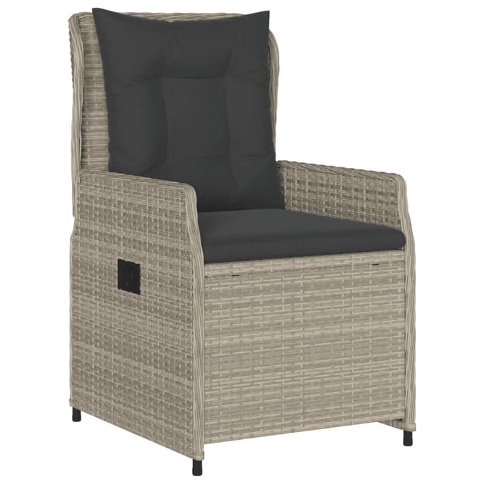 vidaXL - 9-delige - Tuinset - met - kussens - poly - rattan - lichtgrijs