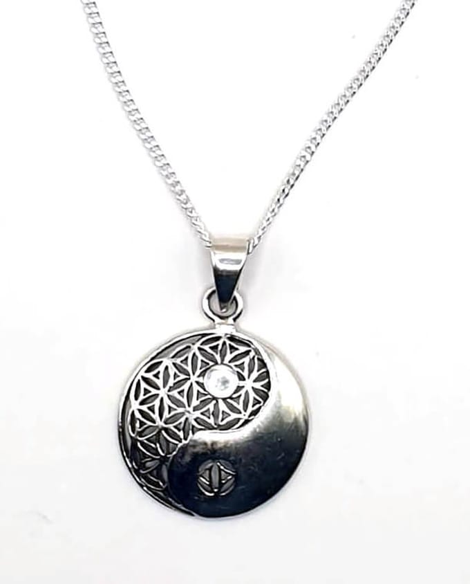 Zilveren hanger yin yang(30012)