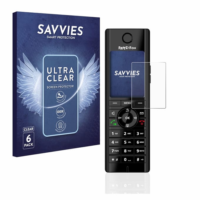 Savvies - Screenprotector voor AVM Fritz!Fon C5 - Folie Beschermfolie transparant 6 Stuks