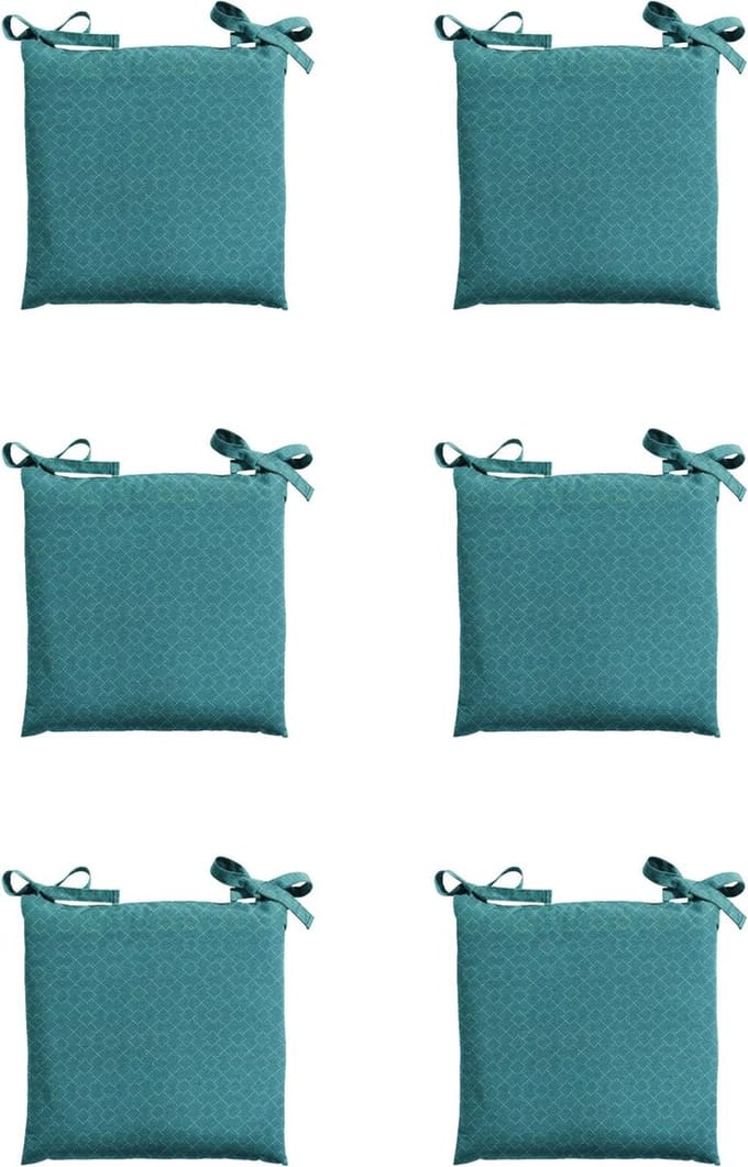 Madison - Zitkussen - Universeel - 6x - 46x46 - Outdoor Check Sea Blue