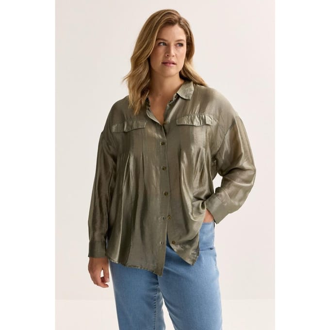 Lange Hemdblouse In Cupro