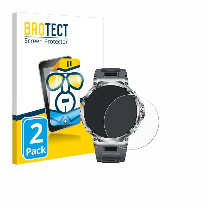 BROTECT - Screenprotector voor Smartwatch V69 1.85" - Folie Beschermfolie transparant 2 Stuks