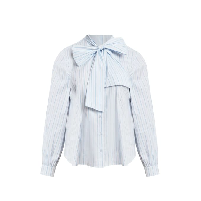 Gestreepte Blouse met Vlinderdas Dames Mat Fashion