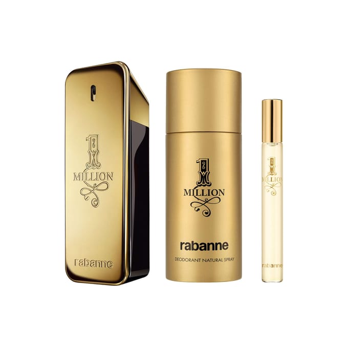 Parfumset voor Heren Paco Rabanne 1 MILLION 3 Onderdelen