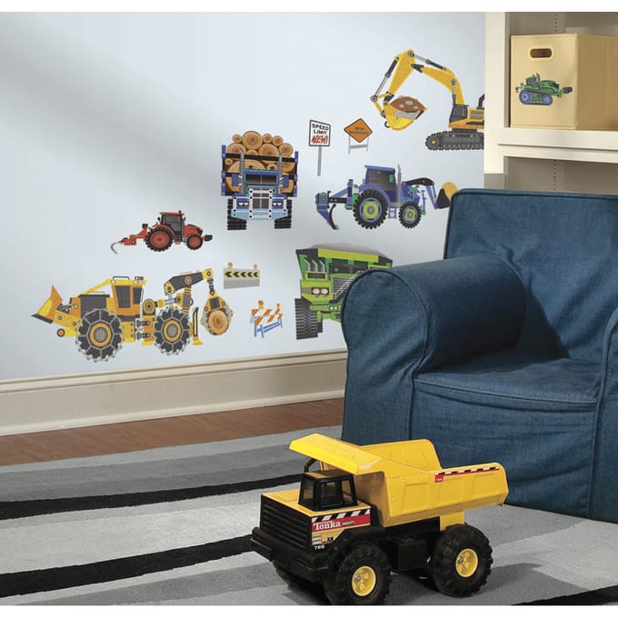Muursticker - Constructie Wagens