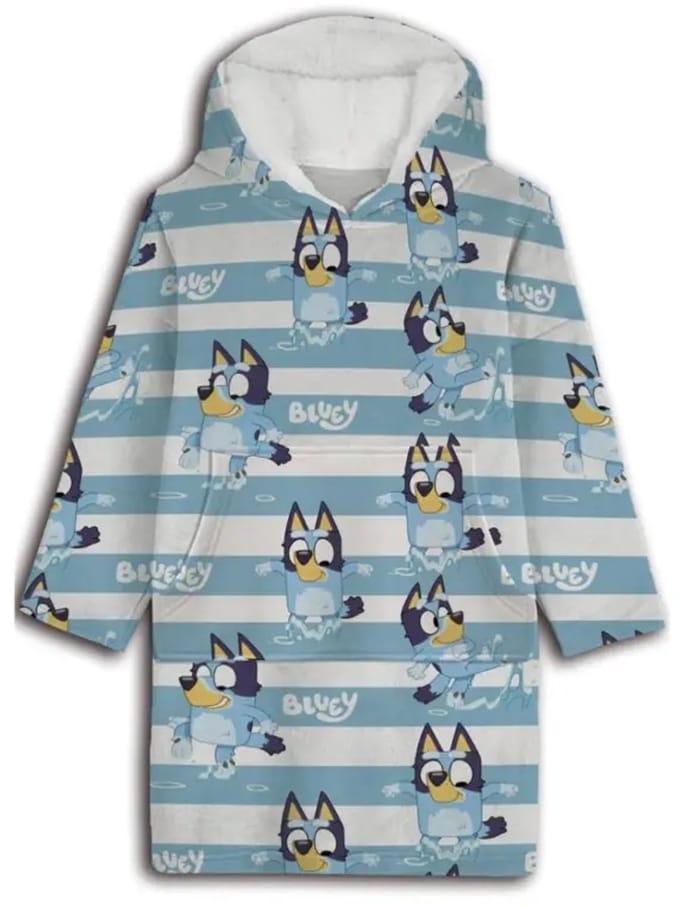 Bluey hoodie poncho strepen 7 - 14 jaar polyester