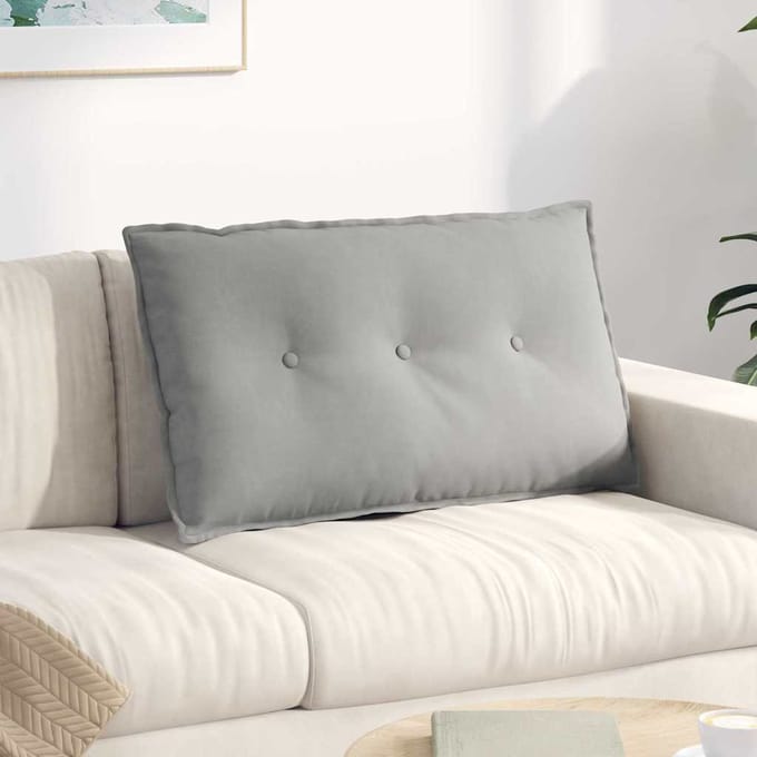 vidaXL - Rugkussen - Lichtgrijs - 80 - x - 50 - cm - Microvezel - Stof