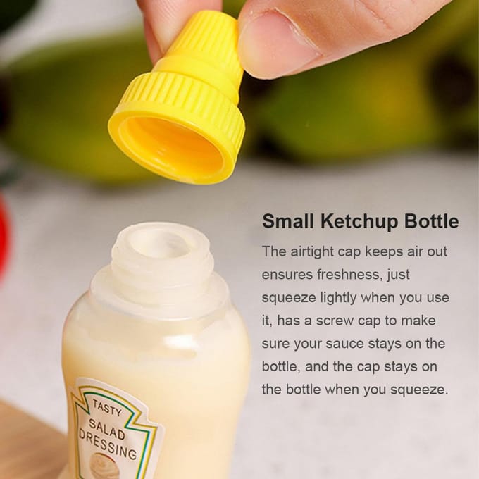 4 Stuks Kleine Ketchupflesjes Condiment Knijpflessen Lege Plastic Dressing Containers voor transparant