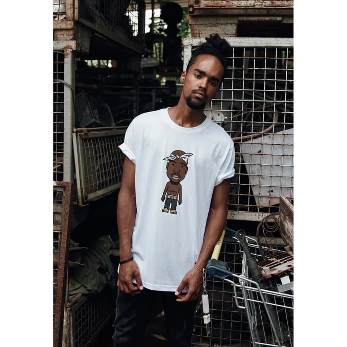 Mister Tee - LA Sketch Heren Tshirt - 5XL - Wit