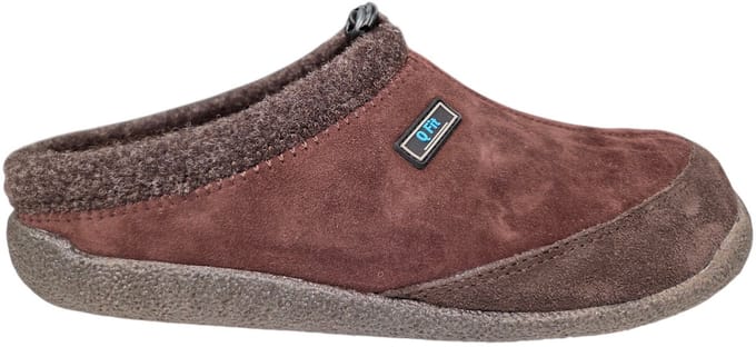 Q Fit Bern 1 Bruine Suede Pantoffels Heren Open Hiel - Bruin - 46