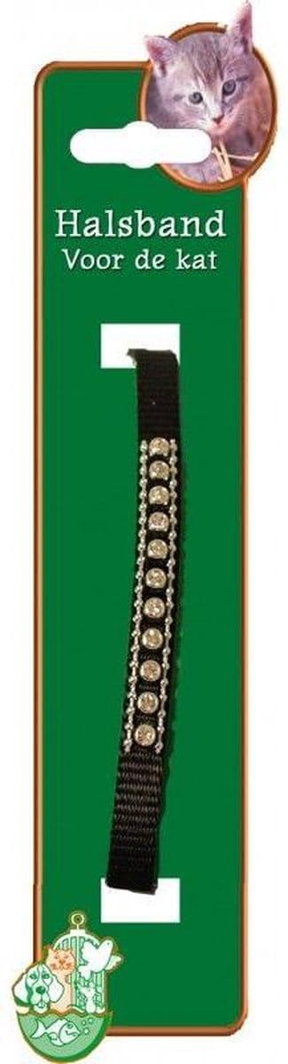 Kattenhalsband Nylon + Steen Zwart