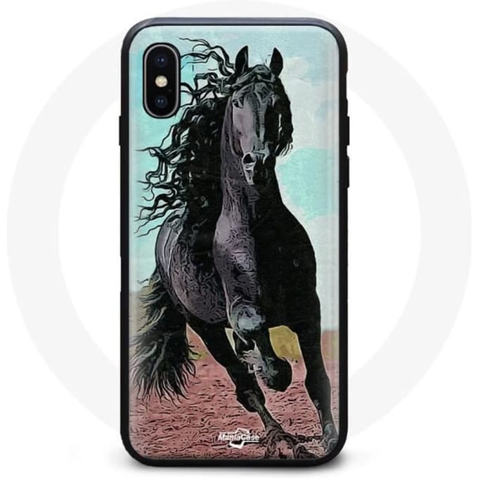 Hoesje Iphone XS max Friese Paard Zwart zwart