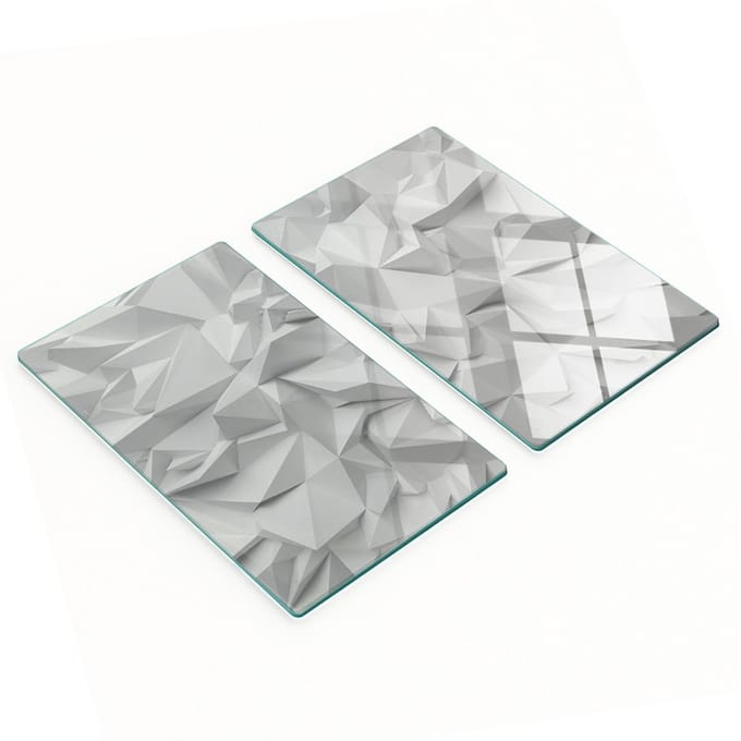 Set van gehard glazen snijplanken met 3D-afbeeldingen, 2x30x52 cm