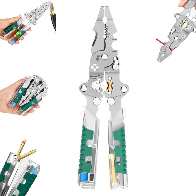 Multitool Tang - Draadstripper Krimper - Elektrisch Werk - 18 Functies - 21.5 cm - Zwart