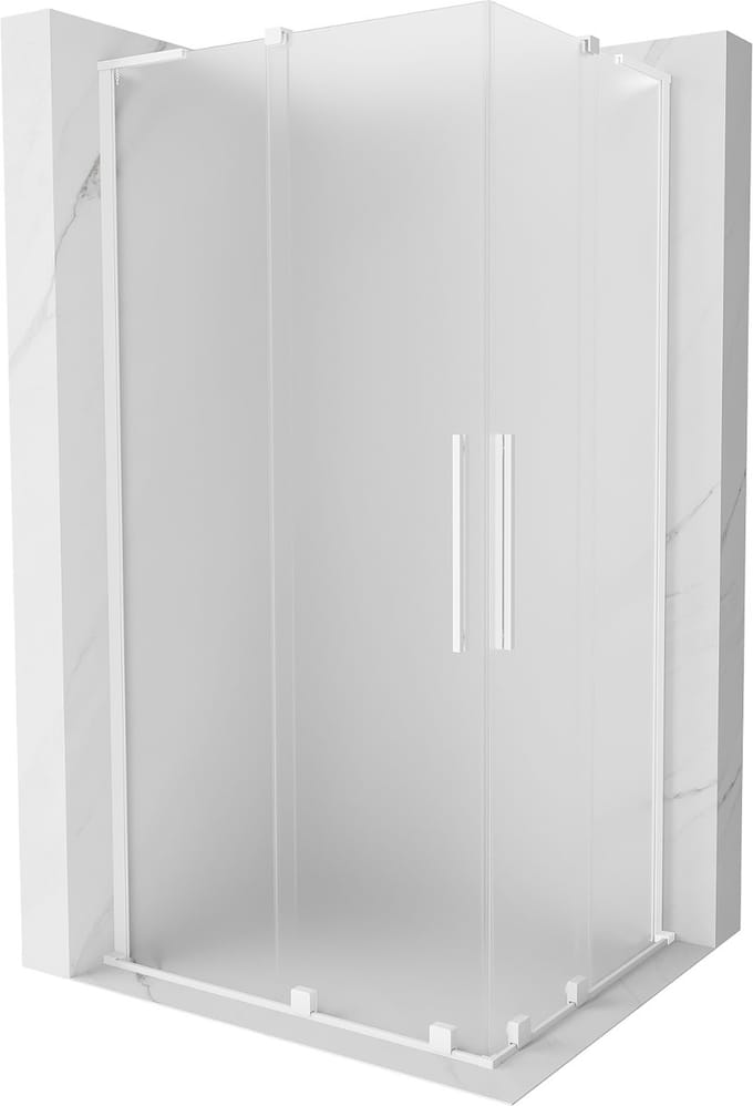 Mexen Velar L Duo schuifdouchecabine 100 x 90 , matglas, wit - 871-100-090-02-33-20