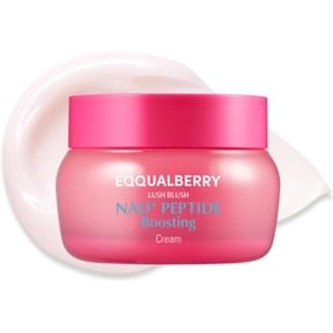 EQQUALBERRY, Lush Blush, Nad+ Peptide Boosting Crème, 50ml (1,69 fl oz) pink