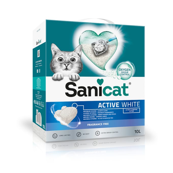 2 x 10 l Sanicat Active White Kattenbakvulling