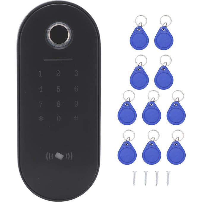 Waterdicht Toegangscontrolesysteem Vingerafdruk Wachtwoord 13.56Mhz IC Kaart Ingang voor Thuis Kantoor black