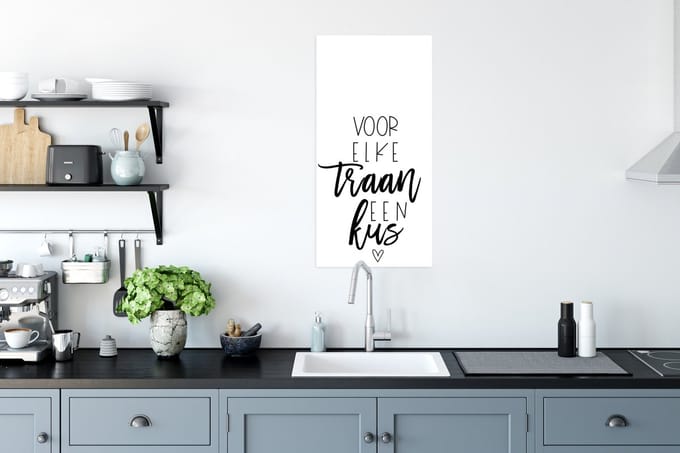 Poster Get well soon - Quotes - Zwart - Kus - 40x80 cm
