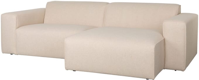 Zuiver Sofa Milka 3-zitsbank Chaise longue Rechts Zand - Crème