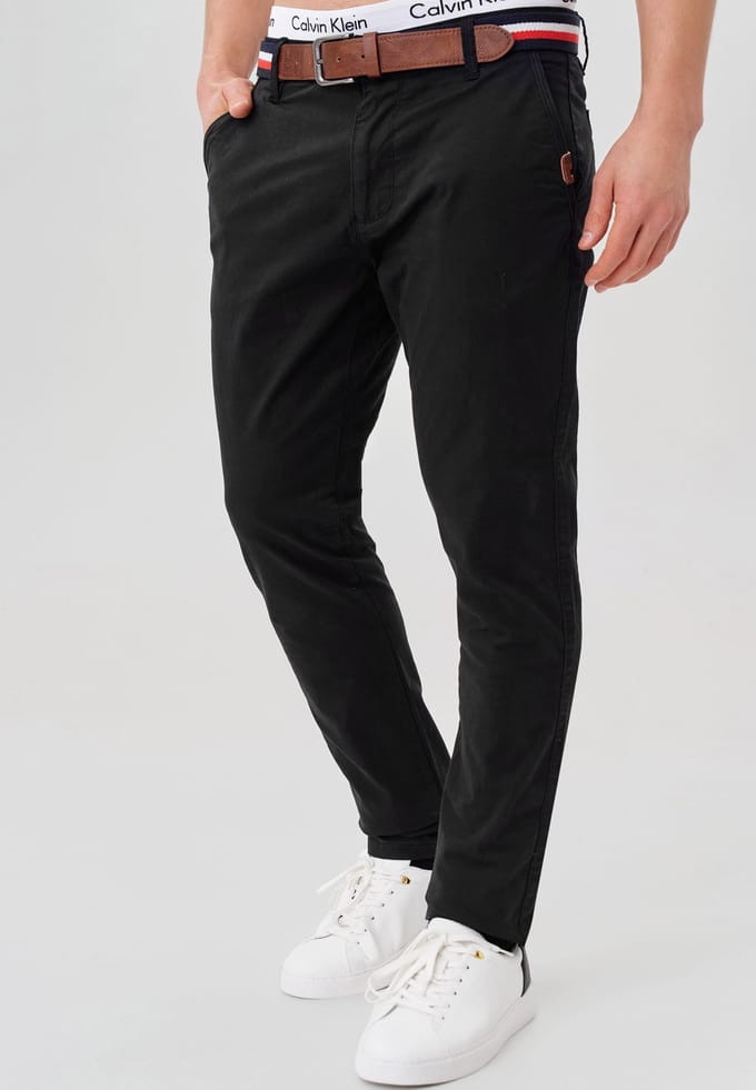INDICODE JEANS Chino 'Cherry' in de kleur Zwart