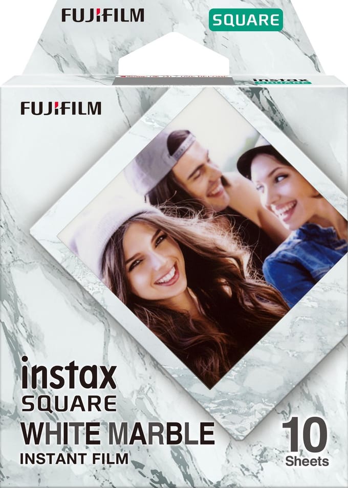 Fujifilm INSTAX Square Film - 10 Shots - White Marble