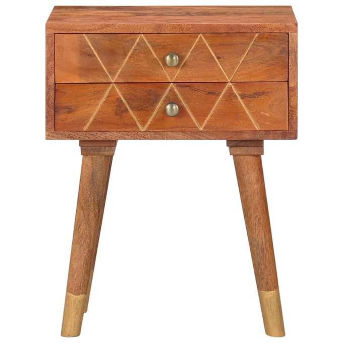 vidaXL - Nachtkastje - 43x30x58 - cm - massief - mangohout