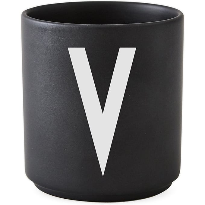 DESIGN LETTERS - Personal beker porselein  - V - zwart