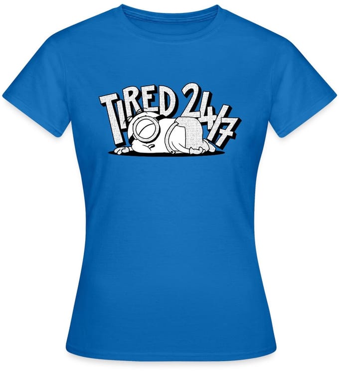 Minions Stuart Tired 24/7 T-Shirt Dames