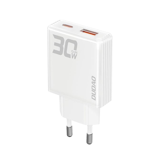 Dudao GaN A30EU 30W USB-A / USB-C Wall Charger - White
