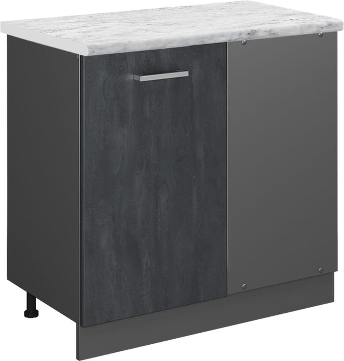 Vicco R-Line Hoekkast – 86 cm WB Marmer Zwart beton