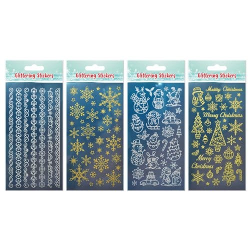 Stickers kerst goud-zilver, assorti