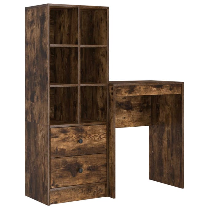 vidaXL - Bureau - Rook - Eiken - 105,5 - x - 34 - x - 127 - cm - 2 - st