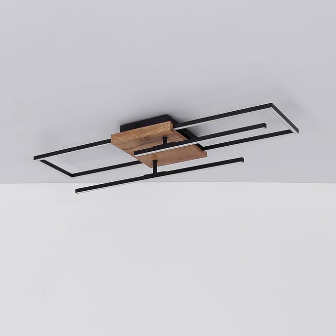 Globo - plafonniere - Kendra - zwart - metaal - LED - 67276-24