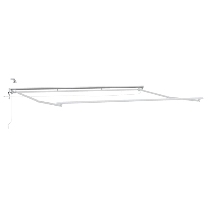 vidaXL - Elektrische - Zonnescherm - Frame - met - LED's - Wit - 4,5 - × - 3,5 - m