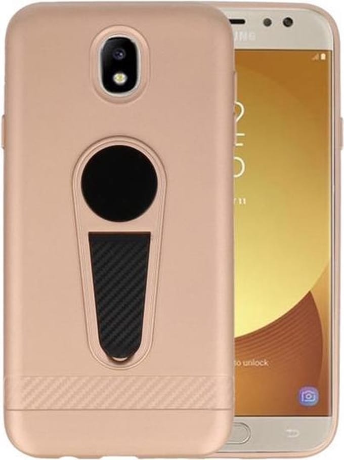 Goud Magneet Stand Case hoesje voor Samsung Galaxy J7 2017 / Pro