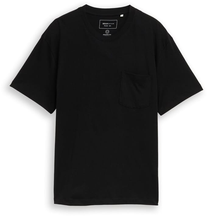 Tom Tailor Denim - Relaxed fit T-shirt met borstzak - Maat S - Black
