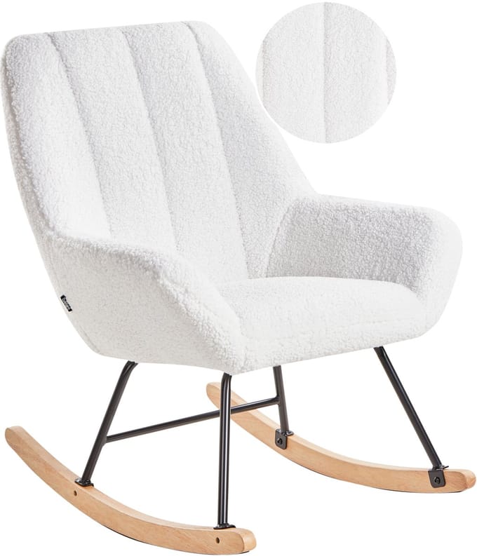 KINNO - Schommelstoel - Off-white - Bouclé
