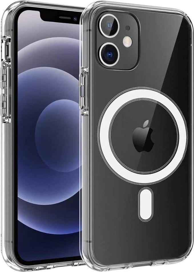 Hoesje voor iPhone 12 MINI backcover Shockproof siliconen Transparant met geïntegreerde magnetische cirkel