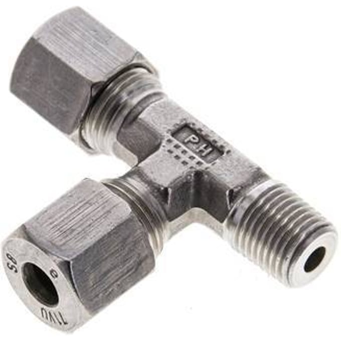 8S & R1/4'' RVS L-vorm Snijringkoppeling Buitendraad 630bar ISO 8434-1