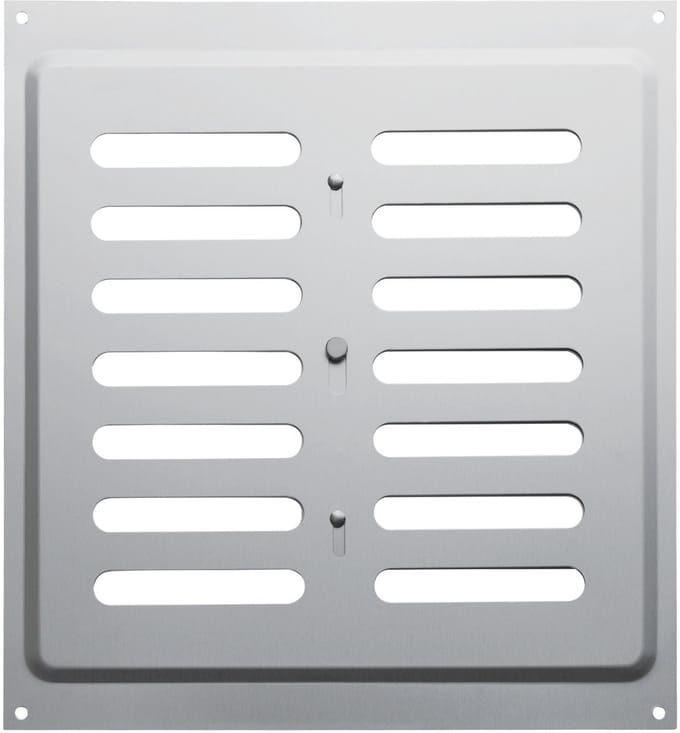 Ovaal ventilatierooster 260 x 240 mm, roestvrij staal, verstelbaar