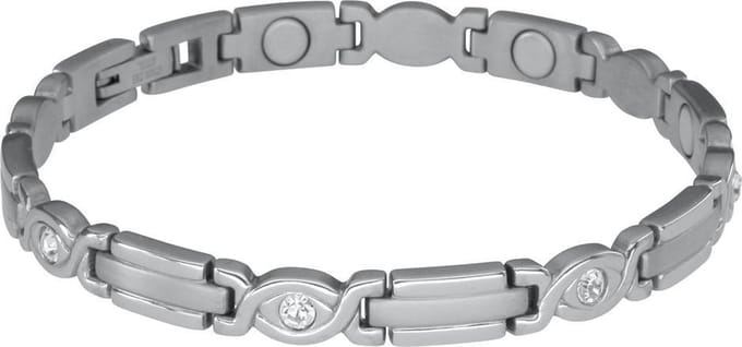 Magneet Armband Lady Zilverkleurig Zirkonia-M