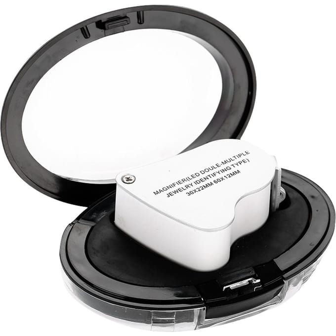 30X 60X Dubbele Lens Draagbare Vergrootglas Zakvergrootglas met LED voor Sieraden Controle