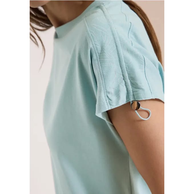Shirt met rimpels in effen kleur