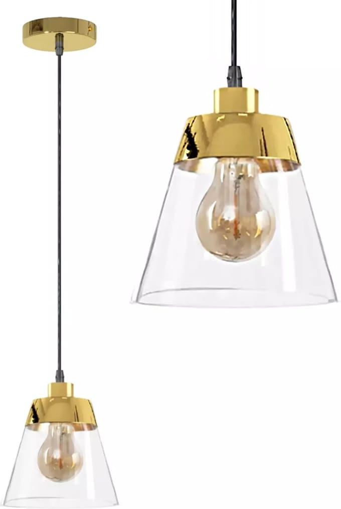 TooLight Gouden hanglamp - verstelbaar - glas en aluminium - 16,5 x 17,5 cm