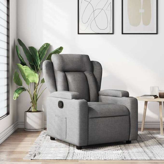 Vidaxl Klapfauteuil, Donkergrijs, Bekleed met Stof