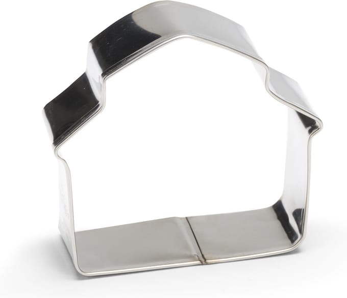 uitsteekvorm Boerderij 7 cm RVS zilver