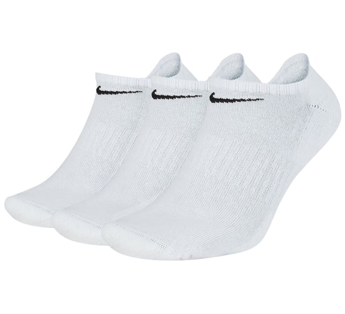 Heren Nike Everyday Demping No-Show Sokken (3 paar) 'Wit/Zwart' XL white