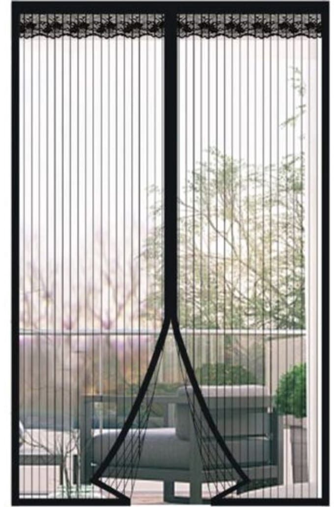 Zwart magnetisch muggennet, 100x205 cm